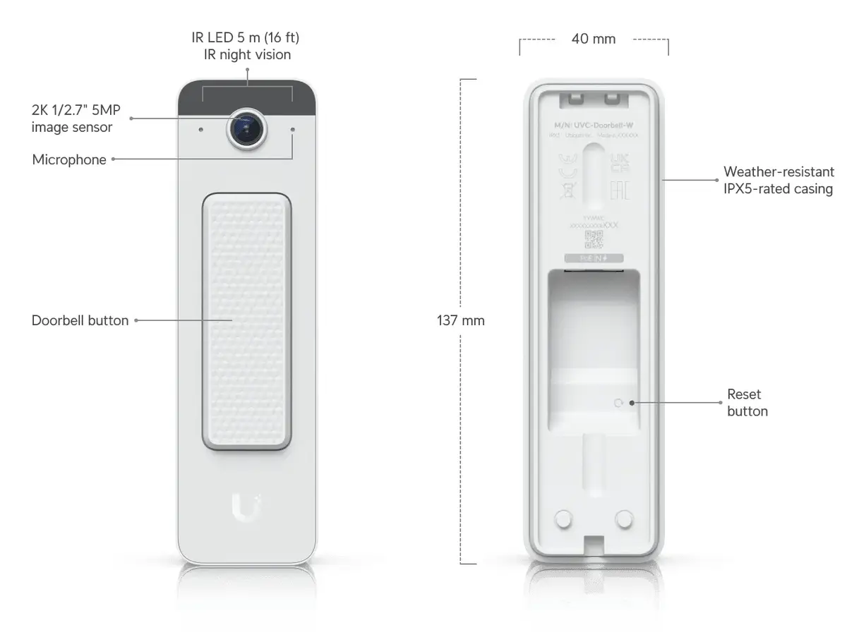 Ubiquiti Doorbell Lite White video doorbell Photo 10