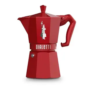 Moka pot Bialetti Moka Exclusive Red, aluminium stovetop coffee maker