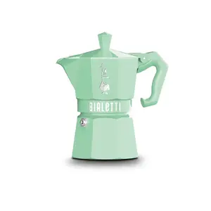 Moka pot Bialetti Moka Exclusive — Aluminium stovetop espresso maker, Green, 3-cup