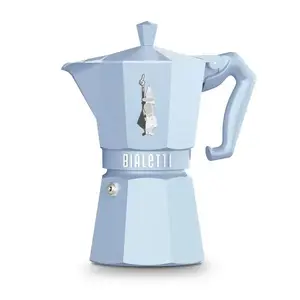 Moka pot Bialetti Moka Exclusive Blue — aluminium stovetop coffee maker