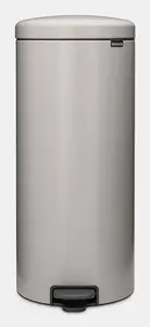 Trash bin BRABANTIA NewIcon Oval Steel Grey 30 L, pedal-operated, 29.3 cm lid