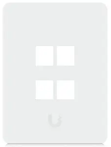 Накладка для розеток / крышка переключателя UBIQUITI UACC-WP-KEYSTONE-V-4P — 4 порта, белая, поликарбонат и сталь