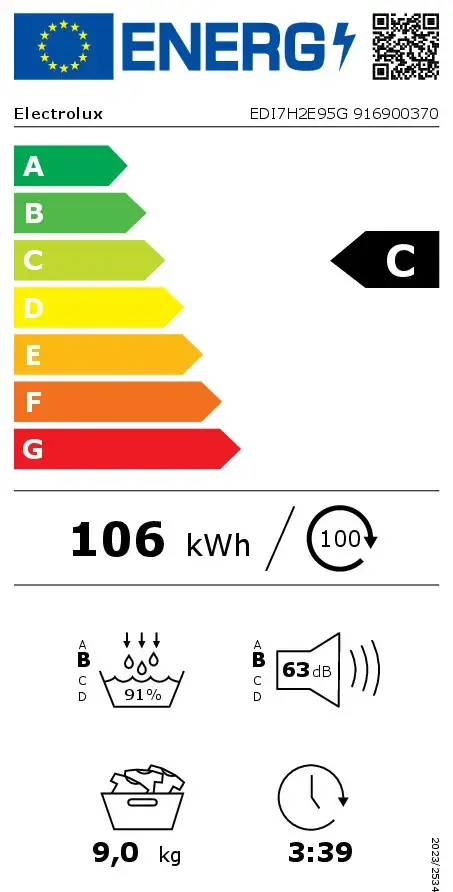 Electrolux EDI7H2E95G žāvētājs ar siltumsūkni Photo 3