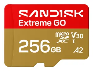 SanDisk Extreme GO 256 GB MicroSDXC UHS-I Memory Card, 240 MB/s Read, 160 MB/s Write