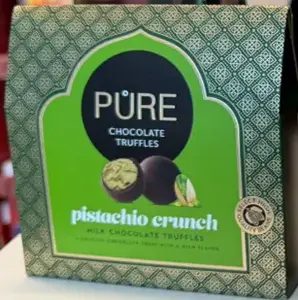 pure chocolate Milk Chocolate Truffles with Crunchy Pistachio Cream Filling 94g