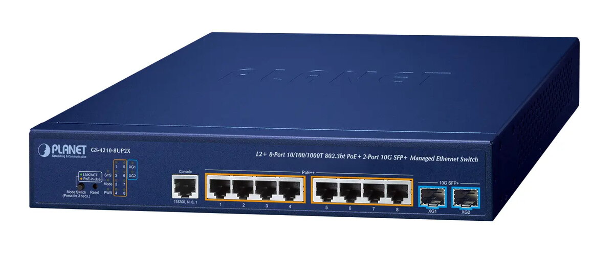 PLANET GS-4210-8UP2X Managed L2/L4 Gigabit Ethernet