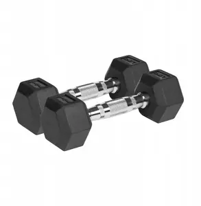 Rebel Active Hex Cast Iron Rubber-Coated Dumbbells 2 x 2.5 kg