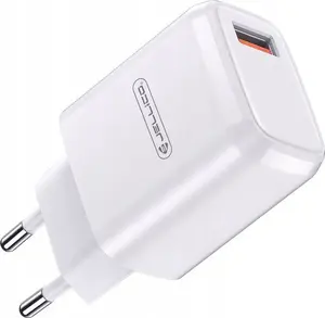 Sienas lādētājs Jellico A77 22,5W 1x USB QC3.0 ar USB‑C kabeli, balts
