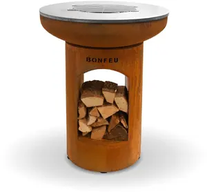Garden Fire Pit BonFeu BONBIZA XL Open, steel rust finish, model 10002R