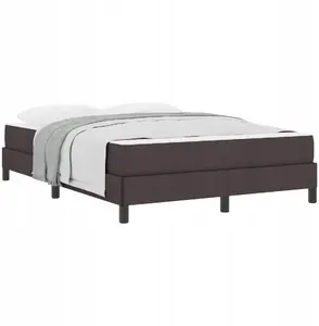 Кровать с пружинным матрасом VidaXL 140 x 190 см Ткань тёмно-коричневая Lumarko
