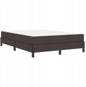 Gulta ar atsperu matrači VidaXL modelis 3398496 — tumši brūns auduma pārklājums, 140 x 200 cm