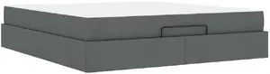Каркас кровати с местом для хранения VidaXL ткань Lumarko тёмно‑серый 180 x 200 см