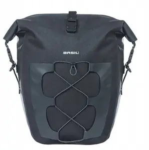 Basil NAVIGATOR ūdensnecaurlaidīga vienkārša somu pannier L 25–31 L ar MIK stiprinājumu, melna