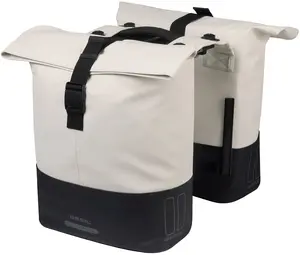 Divpusēja velo soma Basil COVE 28–32L ar MIK sistēmu, off-white/black