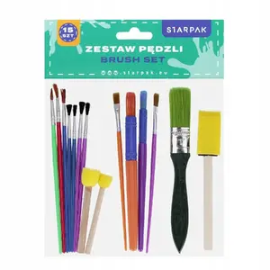 Brush set STARPAK model STK PEDZ26 — school paint brushes kit, 15 pieces