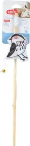 Cat teaser wand ZOLUX CHATOUILLE — bamboo rod with black bird lure, 48.8 cm
