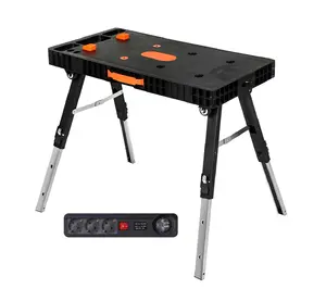AWTools folding workshop table 5-in-1 with power strip AW30579