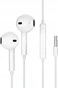 Vadu austiņas Jellico EP2A ar 3.5 mm jack un iebūvētu mikrofonu, kabelis 1.2 m, balts
