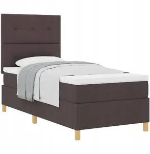 Кровать Box Spring с матрасом VidaXL модель 3339577 — ткань Lumarko, тёмно‑коричневый, 80x200 см