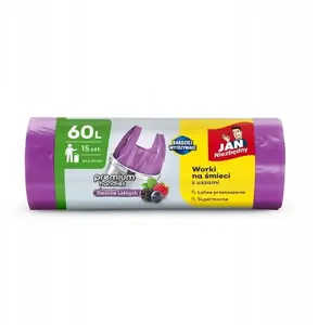 Trash Bags Staples JAN NIEZBĘDNY 60 L HD with Handles, Forest Fruit Scent, Pack of 15