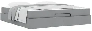 Каркас кровати с ящиком для хранения VidaXL 180 x 200 см светло‑серый ткань