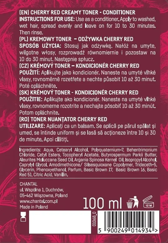 Matu toneris Chantal Sessio Cherry Red