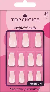 Накладные ногти TOP CHOICE Ballerina French — 24 шт., готовые к приклеиванию