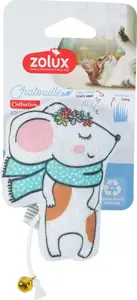 Игрушка для кошек Unizoo ZOLUX CHATOUILLE мышка с колокольчиком и кошачьей мятой, шарф 11 см