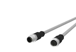 Sensor/actuator cable Triton METZ CONNECT 142MIA12010 — M12 to M12, 1 m, grey