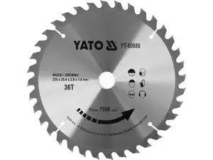 Ripzāģa disks YATO YT-60686, ar TCT karbīda zobiem, 235 mm, kokam un plastmasai
