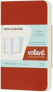 Piezīmju blociņš Moleskine Volant XS coral orange/aquamarine — līnijas, 56 lapas, modelis MS-620480