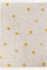 Детский ковёр из хлопка Beliani DARDERE 140 x 200 см бежевый с жёлтым