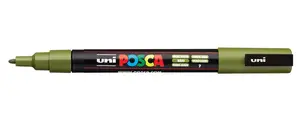 Марķieris uni mitsubishi pencil POSCA PC-3M Khaki Green — vienkrāsains haļķa zaļš krāsu marķieris
