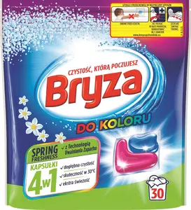 Laundry capsules Bryza 4-in-1 Spring Freshness, 30 wash pods, Bryza