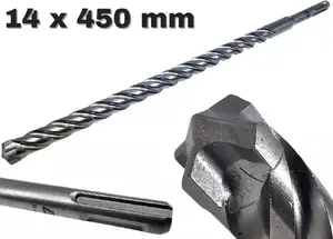 Drill Bit AWTools SDS‑Plus 14 x 450 mm QUADRO XTREME BLACK LINE