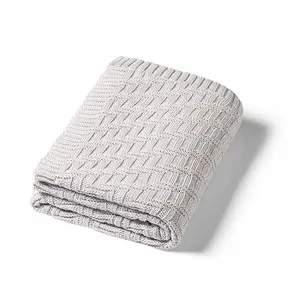 Knitted Cotton Baby Blanket Green Cell BABY ONO 1647/02 — gray