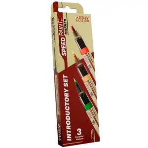 Марķeru komplekts Army Painter Speedpaint 2.0 — 3 gab.: Orc Skin (zaļš), Blood Red, Zealot Yellow