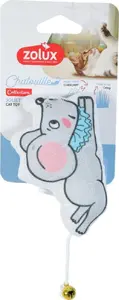 Игрушка для кошек Unizoo CHATOUILLE — мышка на воротнике с бубенчиком и кошачьей мятой, 6 см