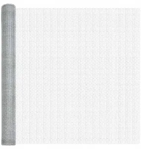 VidaXL Шестигранная сетка 1.5 x 50 м Серебристая Гальванизированная сталь