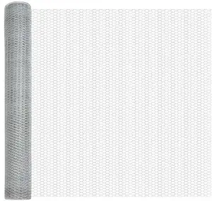 VidaXL Hexagonal Wire Mesh Fence Silver 1 x 100 m Galvanized Steel