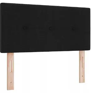 Кровать Box Spring с матрасом и подсветкой LED VidaXL 90x200 см ткань Lumarko чёрная