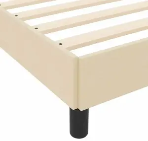 Кровать с пружинным матрасом VidaXL 160 x 200 см Ткань Lumarko Кремовый