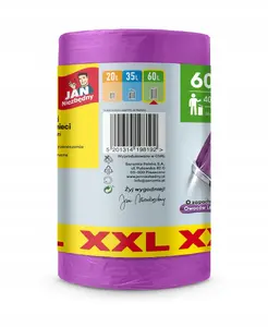 Trash Bags Staples JAN NIEZBĘDNY 60L HD with Handles, Forest Fruit Scent, Pack of 40