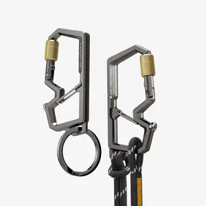 Carabiner key ring Spigen LF101 — gunmetal stainless steel and zinc