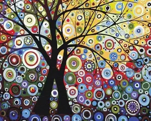 BRUSHME Komplektā krāsošana pēc numuriem BR-BS6962 — audekls 40x50 cm, «Laimes koks», 1 gab.