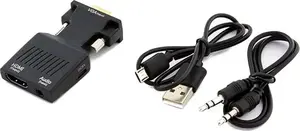 Adapter AV Apte HDMI to D-Sub (VGA) with 3.5mm audio jack, black (1267-uniw)