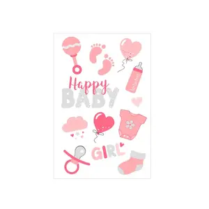 Декоративная наклейка HERLITZ 50034765 с постоянным клеем, тема Baby Girl, 1 шт., 80×160 мм