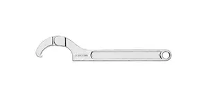 Hook Spanner Facom 125A.80 — Chrome, Metric hook wrench for 50–80 mm, 210 mm length