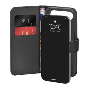 Чехол-книга PURO для Apple iPhone 17 Air PUIPC1766BOOKC8BLK — чёрный, 2 кармана для карт