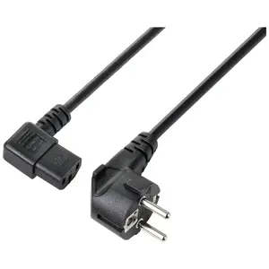 Power Cord Sygonix SY-5243886, mains lead H05VV-F 3G1.0, CEE7/4 to IEC C13, 7.5 m, black